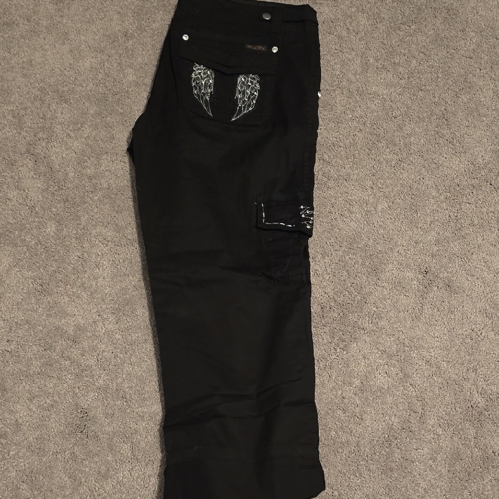 Miss Me Black Cargo pants- Unique